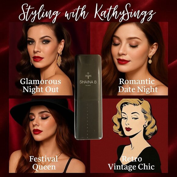 Shaina B Miami Lipstick Sunset Sangria Deep Red Travel Size Long Lasting Formula - Picture 5 of 9